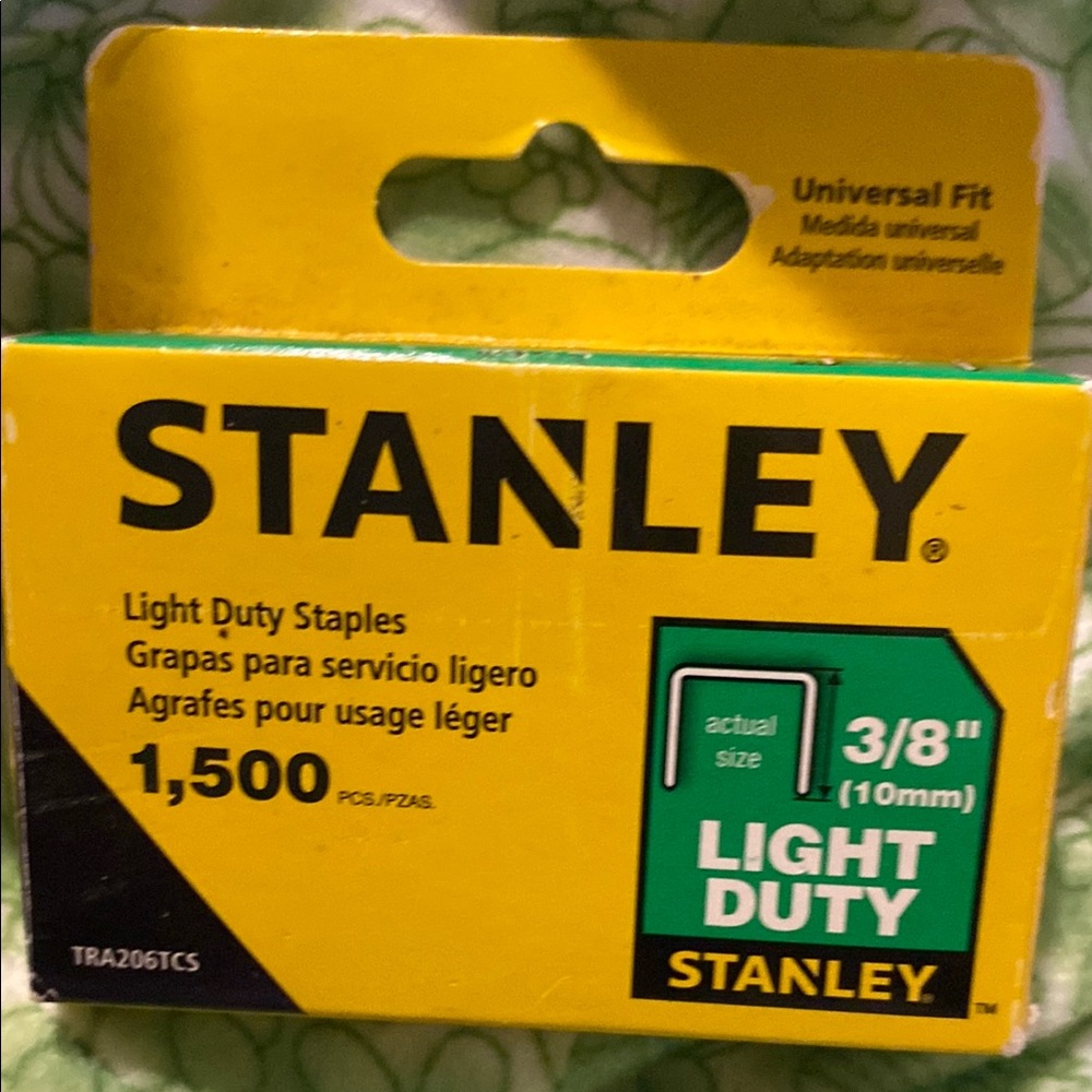 Stanley Yellow Light Duty Staples